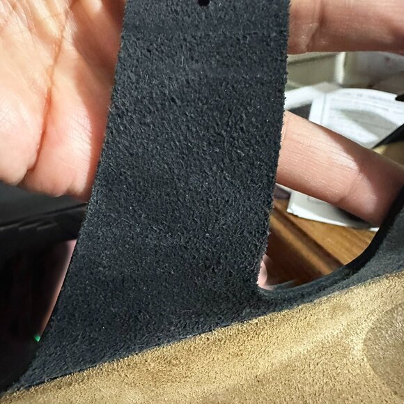 Birkenstock Arizona Soft Footbed Leather Sandals EU 39 Narrow W8 Charcoal EUC - Picture 12 of 13